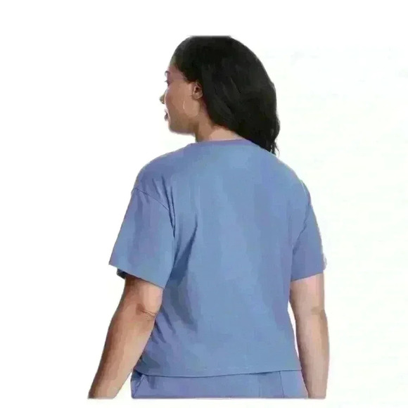 Champion Womens Cropped Graphic-Print T-Shirt Purple Size M New With Tags gym - Picture 2 of 9